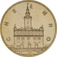 (124) Монета Польша 2006 год 2 злотых "Холмно"  Латунь  UNC
